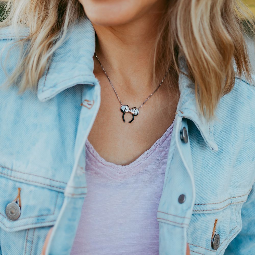 Minnie Mouse Ears Headband Disney100 Sterling Silver Necklace by Rebecca Hook