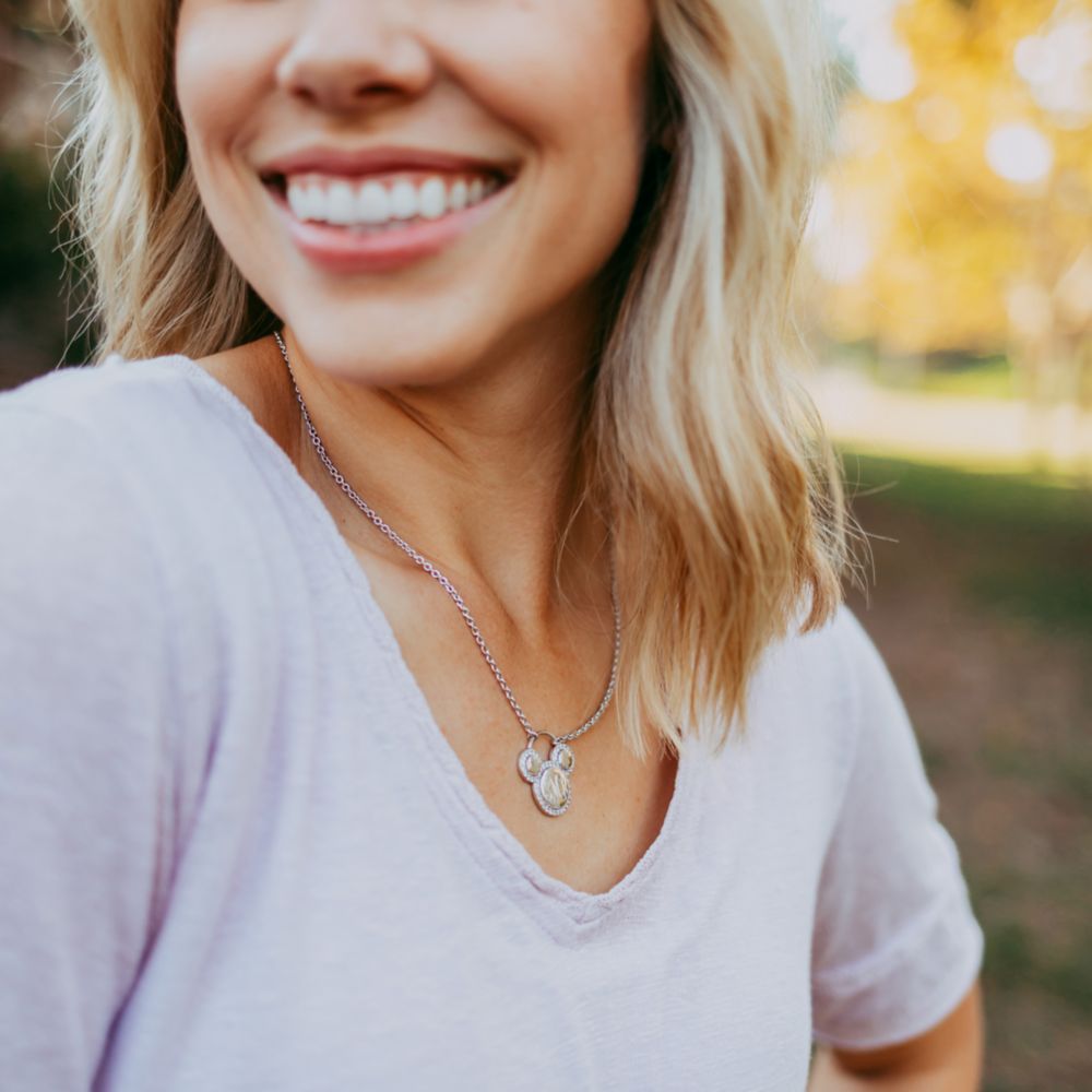 Mickey Mouse Icon Silver Necklace by Rebecca Hook &ndash; Personalized