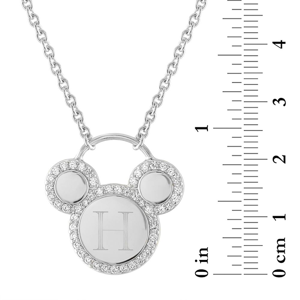 Mickey Mouse Icon Silver Necklace by Rebecca Hook &ndash; Personalized