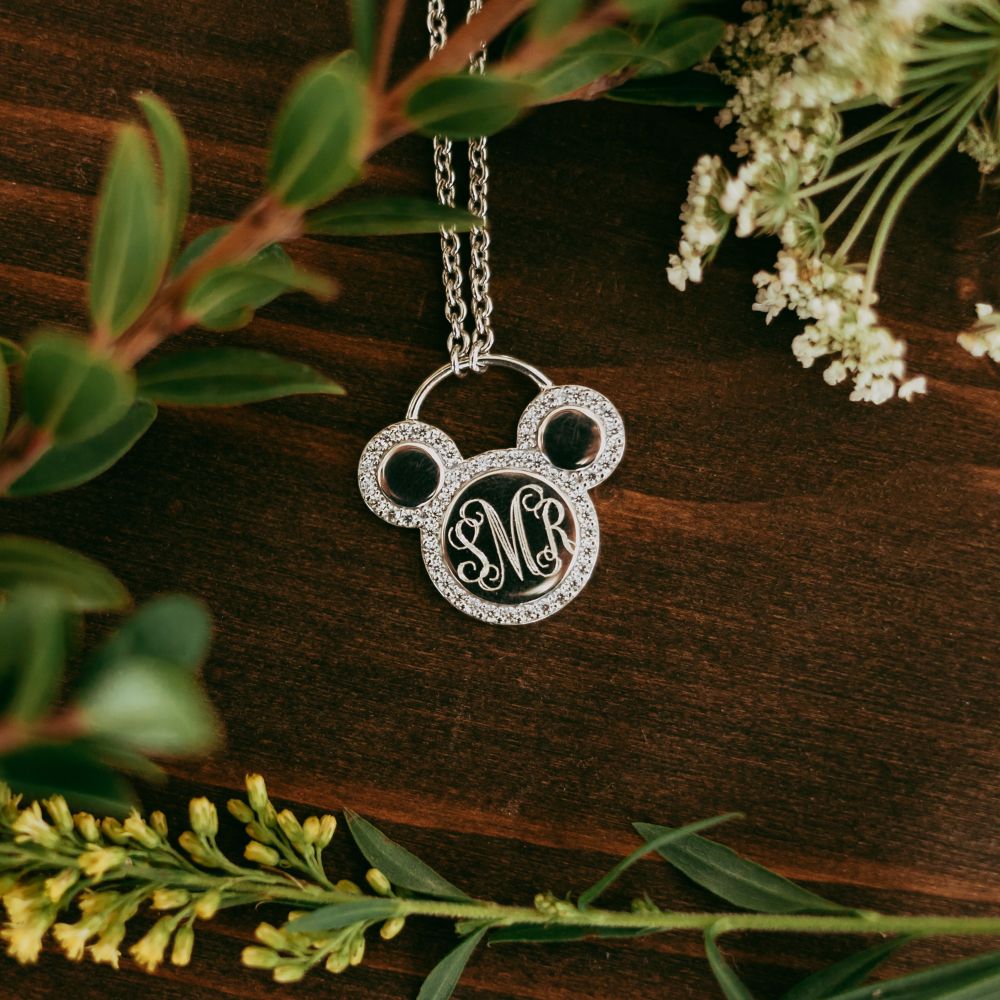 Mickey Mouse Icon Silver Necklace by Rebecca Hook &ndash; Personalized
