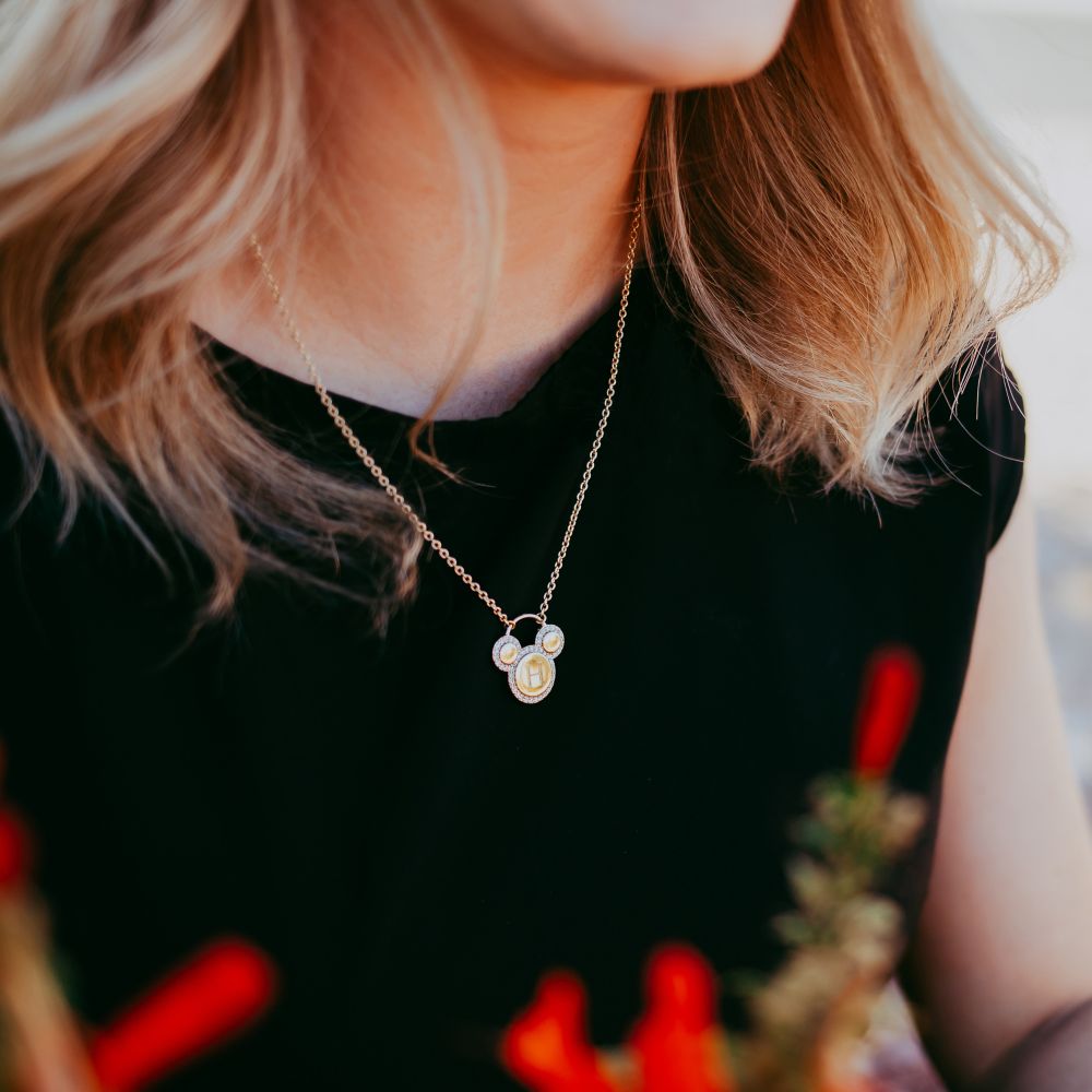 Mickey Mouse Icon Gold Necklace by Rebecca Hook &ndash; Personalized