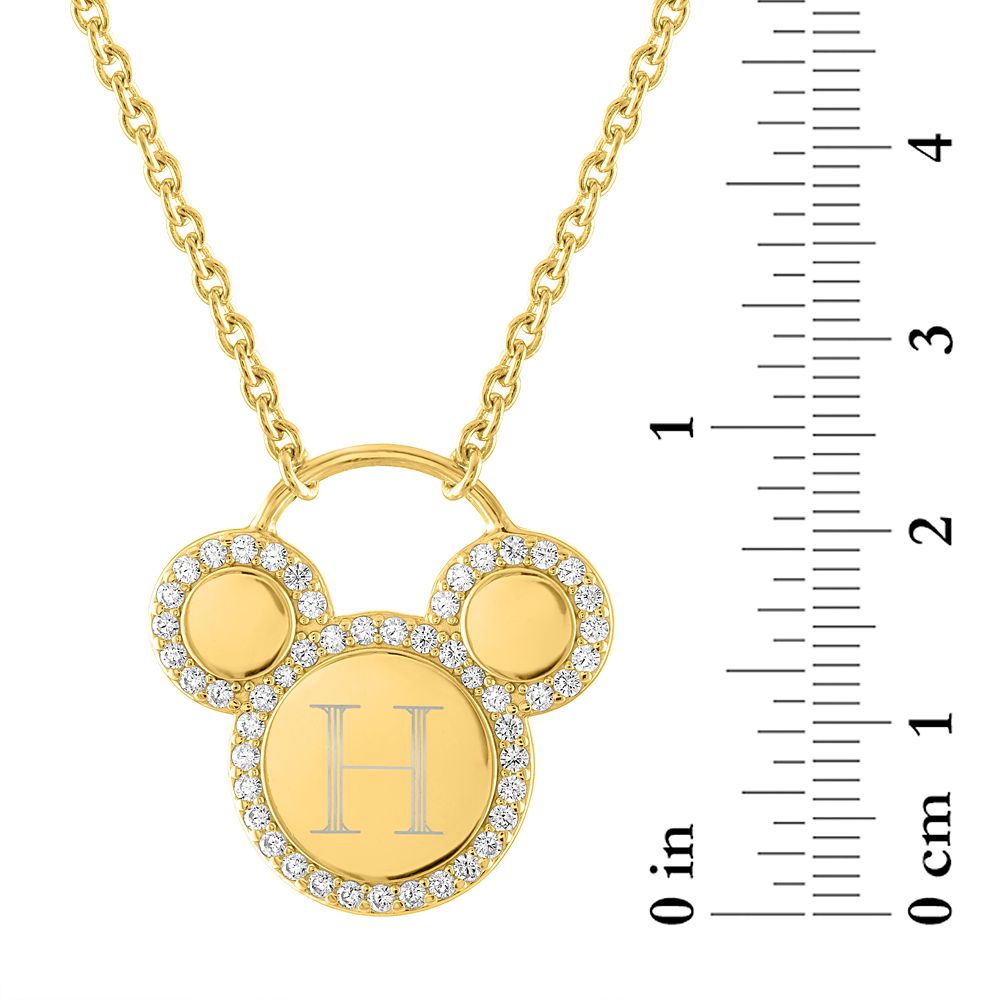 Mickey Mouse Icon Gold Necklace by Rebecca Hook &ndash; Personalized