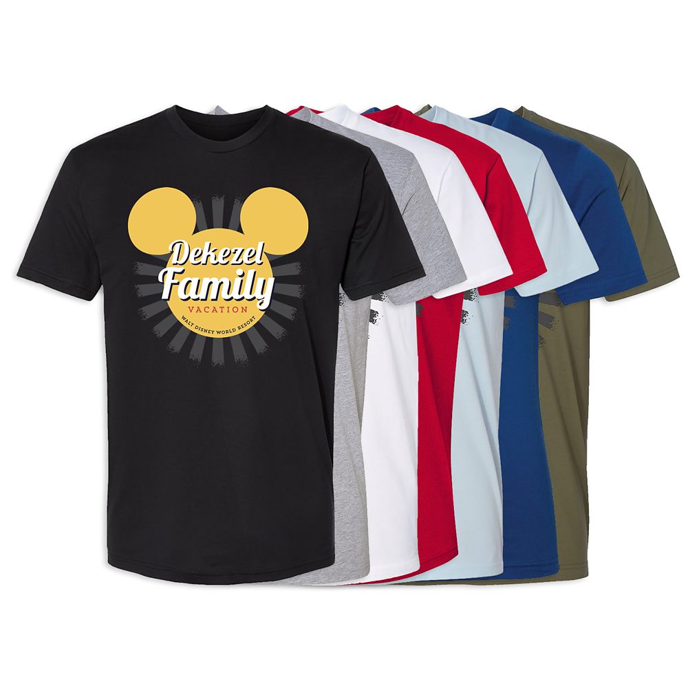 Kids' Walt Disney World Mickey Mouse Sunburst Family Vacation T-Shirt Customized