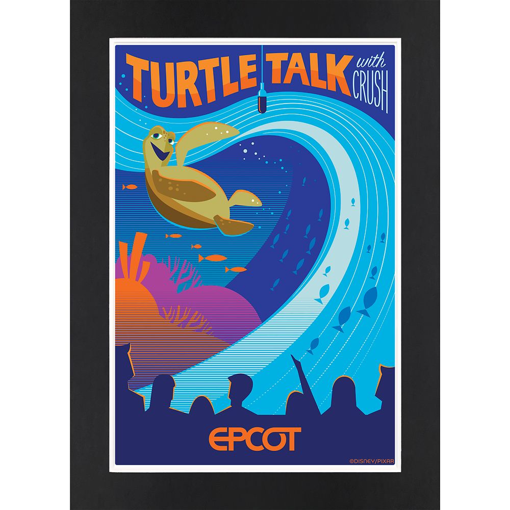 EPCOT Turtle Talk with Crush Matted Print