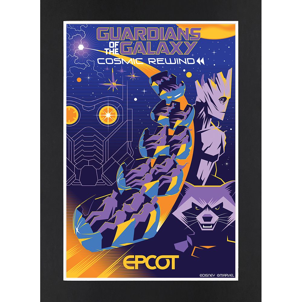 EPCOT Guardians of the Galaxy Cosmic Rewind Matted Print Official shopDisney