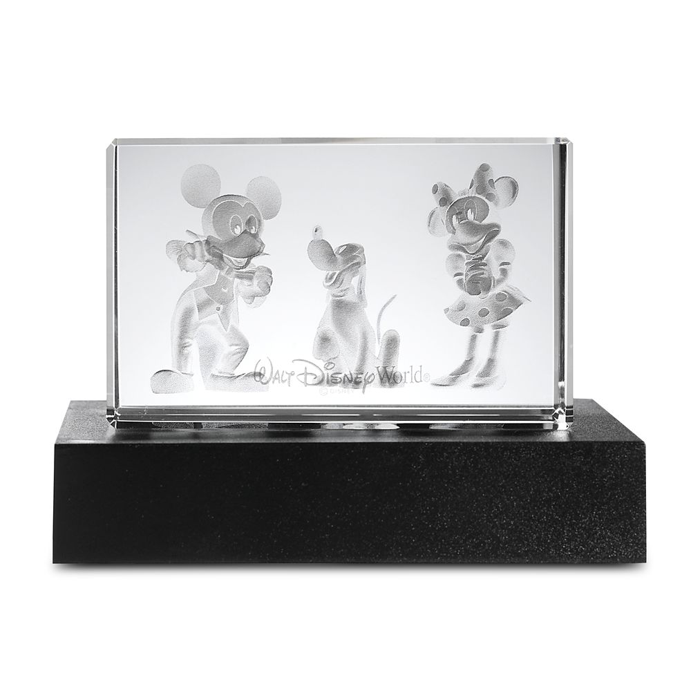 Mickey and Minnie Mouse and Pluto Laser Cube by Arribas - Walt Disney World