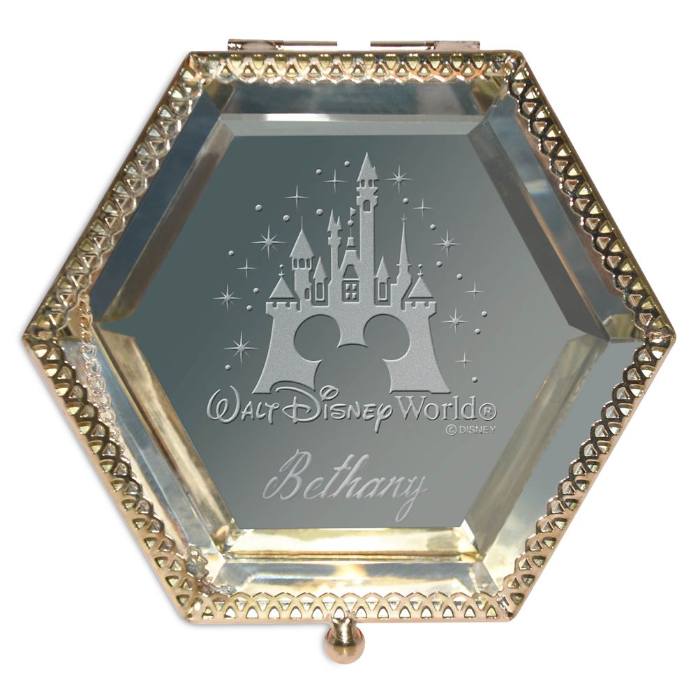 Walt Disney World Castle Glass Jewelry Box by Arribas &ndash; Personalized