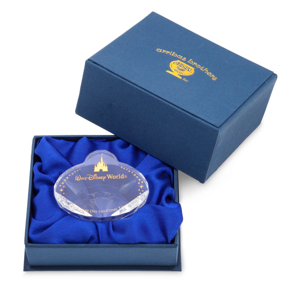 Walt Disney World Nametag Crystal Paperweight by Arribas &ndash; Personalized
