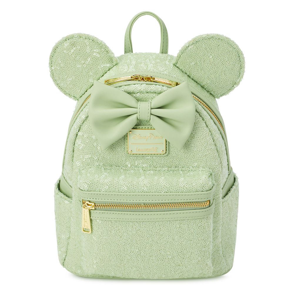 Minnie Mouse Sequined Loungefly Mini Backpack Mint Disney Store