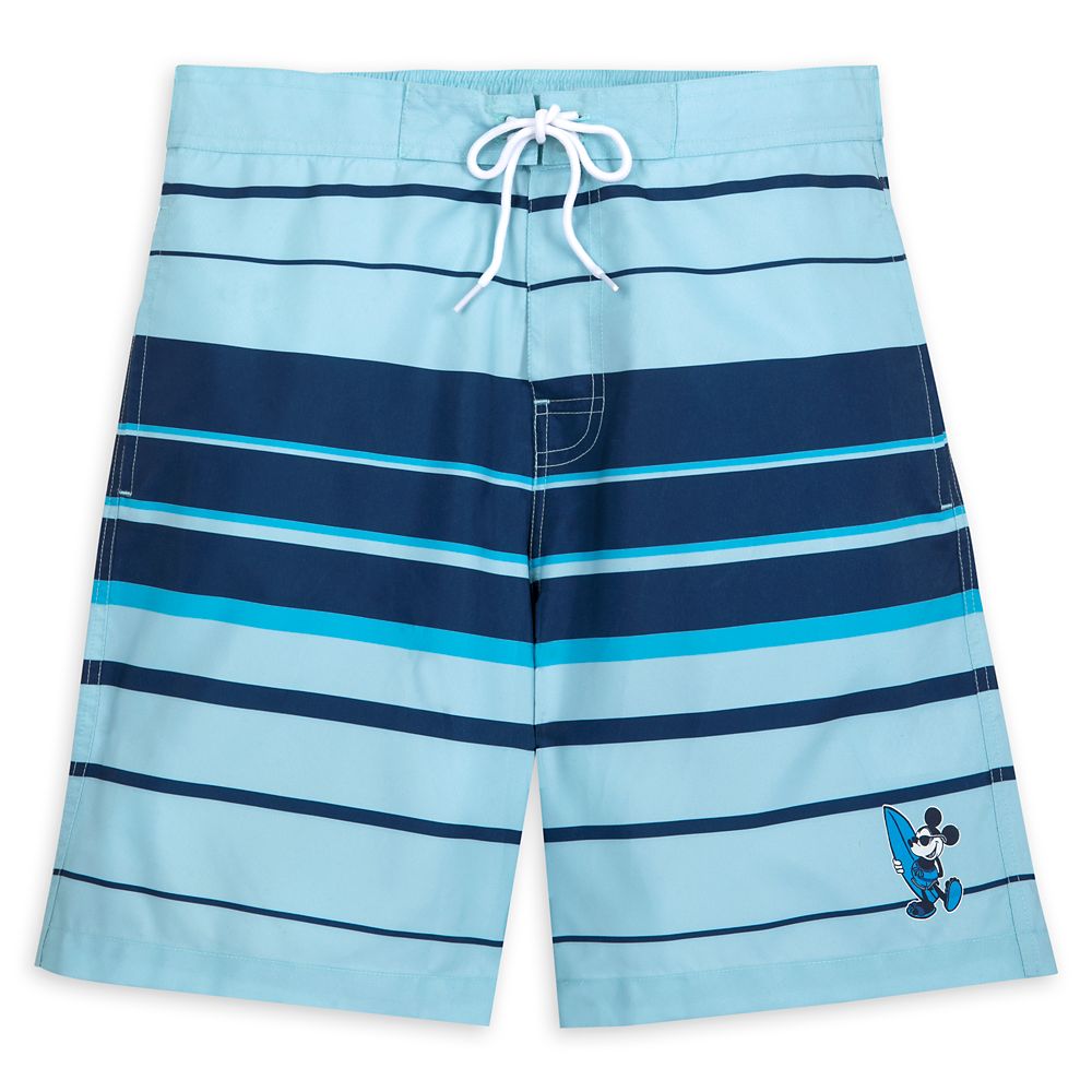 Mickey Mouse Striped Swim Trunks for Men Disney Store