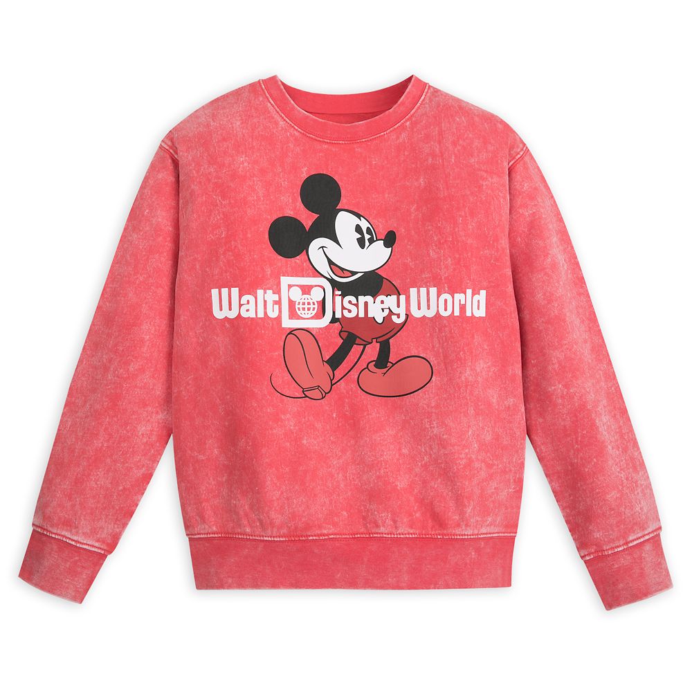 Mickey Mouse Mineral Wash Sweatshirt for Kids Walt Disney World Red Disney Store