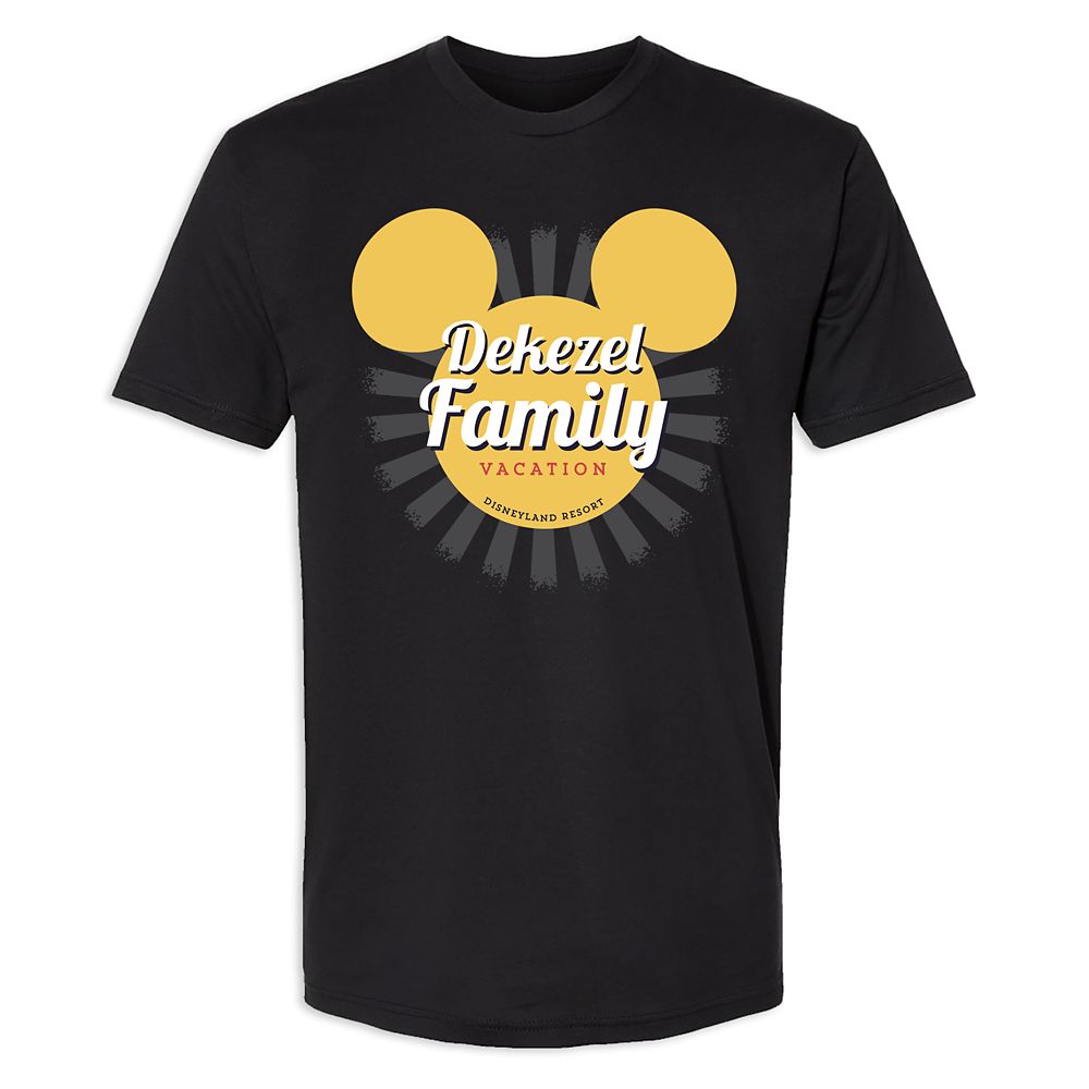 Adults' Disneyland Mickey Mouse Sunburst Family Vacation T-Shirt - Customized