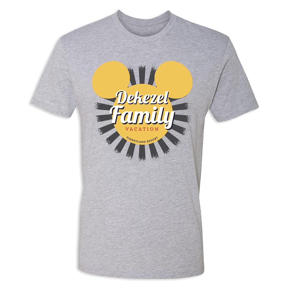 Adults' Disneyland Mickey Mouse Sunburst Family Vacation T-Shirt - Customized