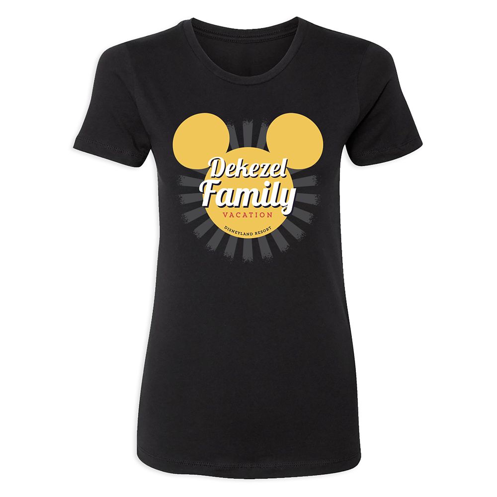 Women's Disneyland Mickey Mouse Sunburst Family Vacation T-Shirt - Customized