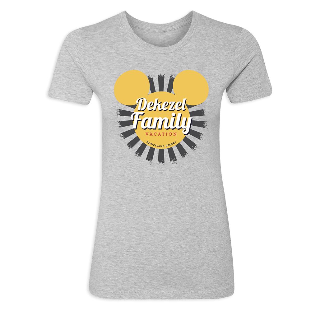 Women's Disneyland Mickey Mouse Sunburst Family Vacation T-Shirt - Customized