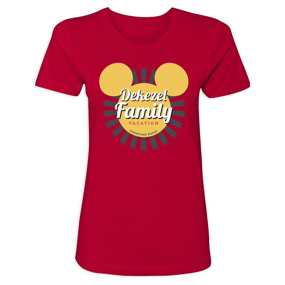 Women's Disneyland Mickey Mouse Sunburst Family Vacation T-Shirt - Customized