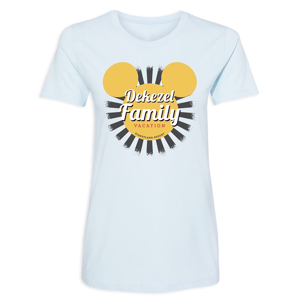 Women's Disneyland Mickey Mouse Sunburst Family Vacation T-Shirt - Customized
