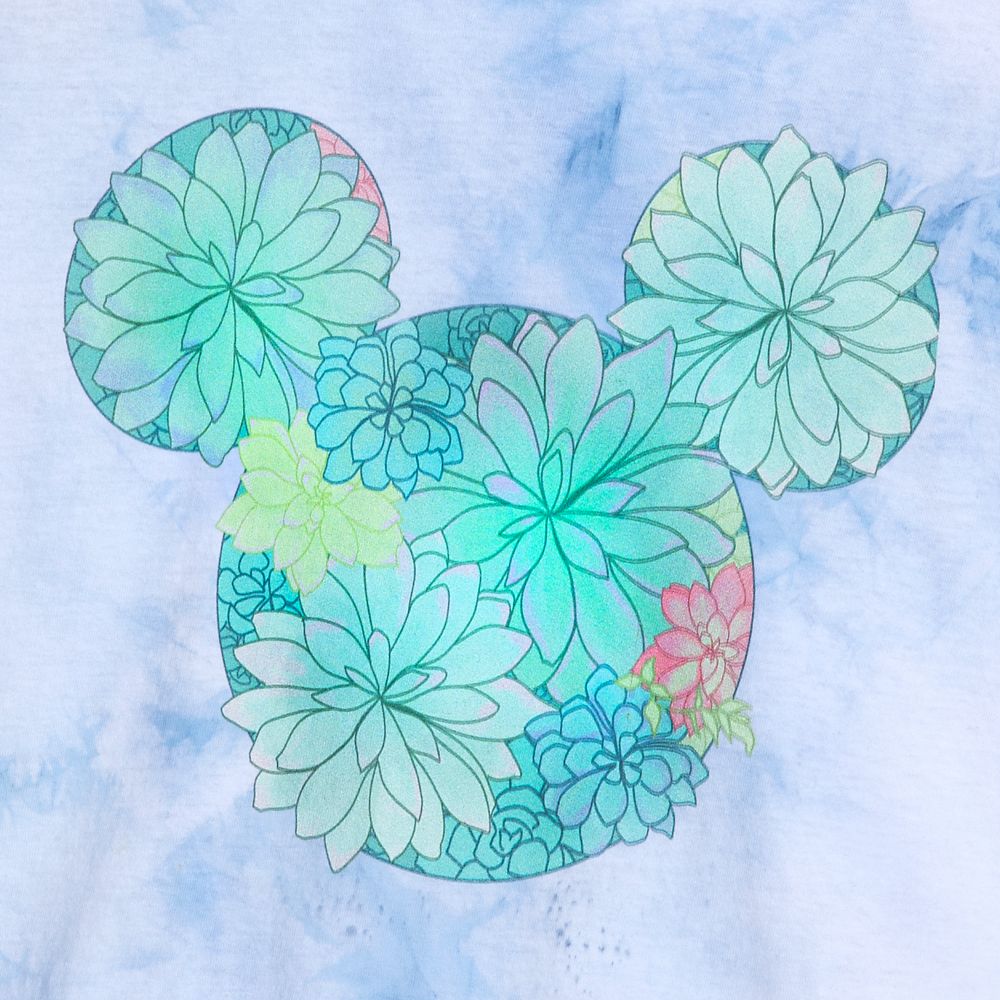 Mickey Mouse Icon Succulents Tie-Dye T-Shirt for Adults