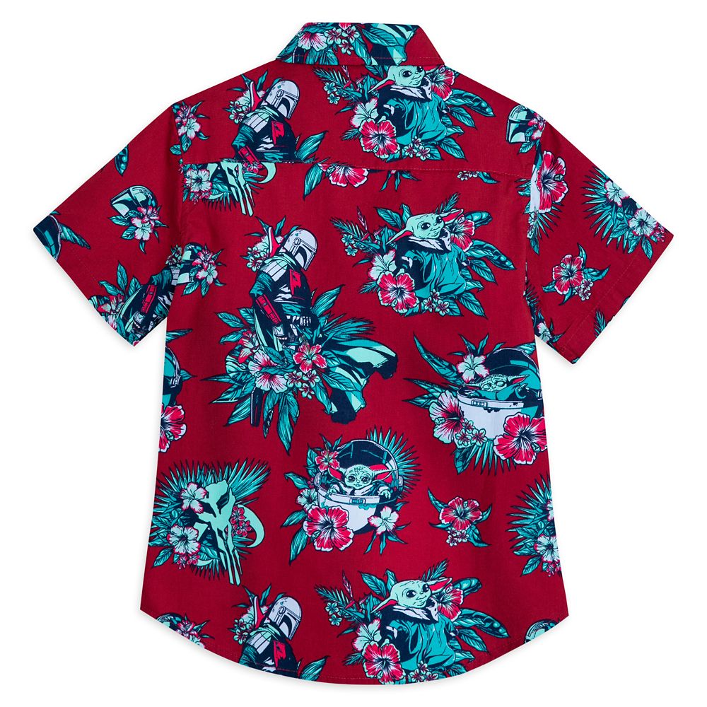 Grogu and Din Djarin Woven Shirt for Kids &ndash; Star Wars: The Mandalorian