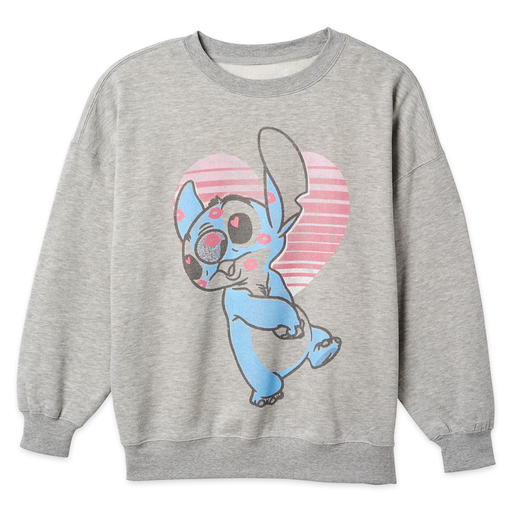 Stitch Valentine's Day Pullover Sweatshirt for Adults - Lilo & Stitch