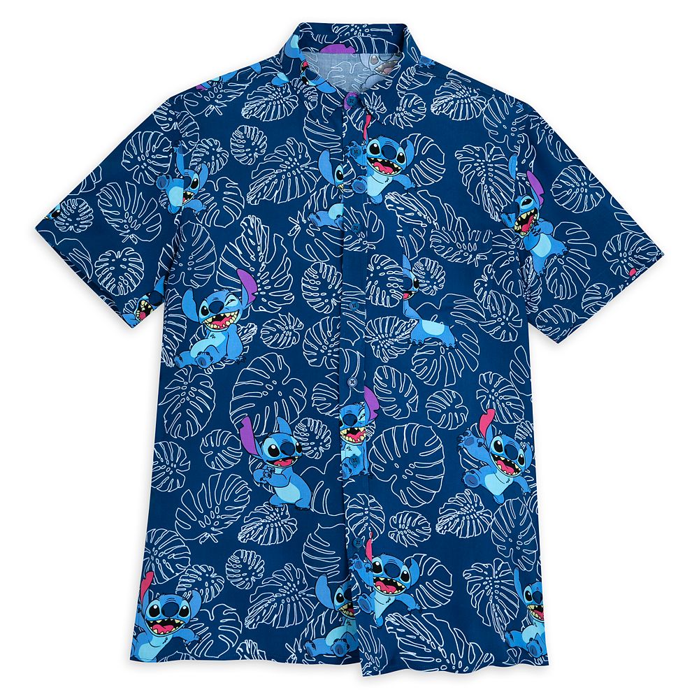 Stitch Woven Shirt for Adults  Lilo & Stitch  Navy Official shopDisney