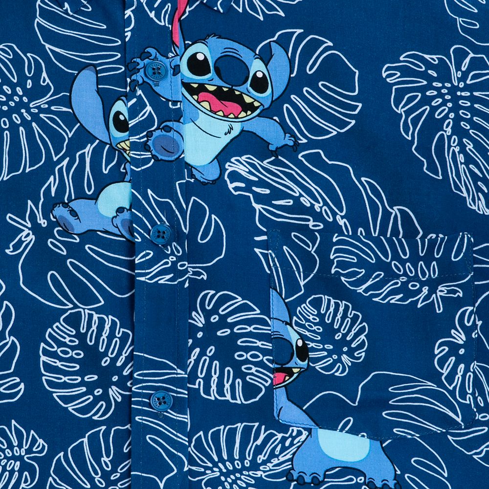 Stitch Woven Shirt for Adults - Lilo & Stitch - Navy