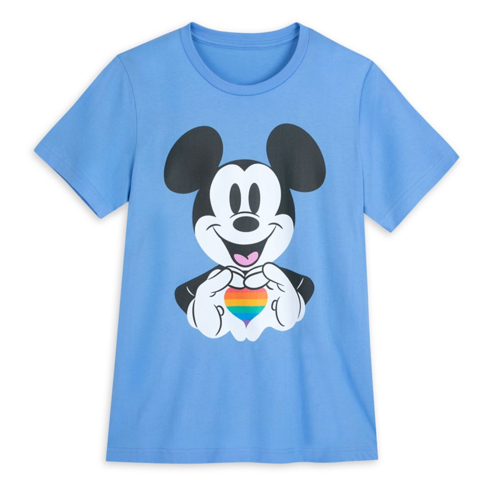 Mickey Mouse Rainbow Heart T-Shirt for Adults Disney Pride Collection
