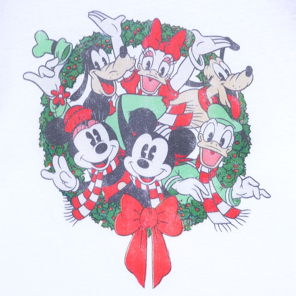 Mickey Mouse and Friends Holiday Baseball T-Shirt for Adults