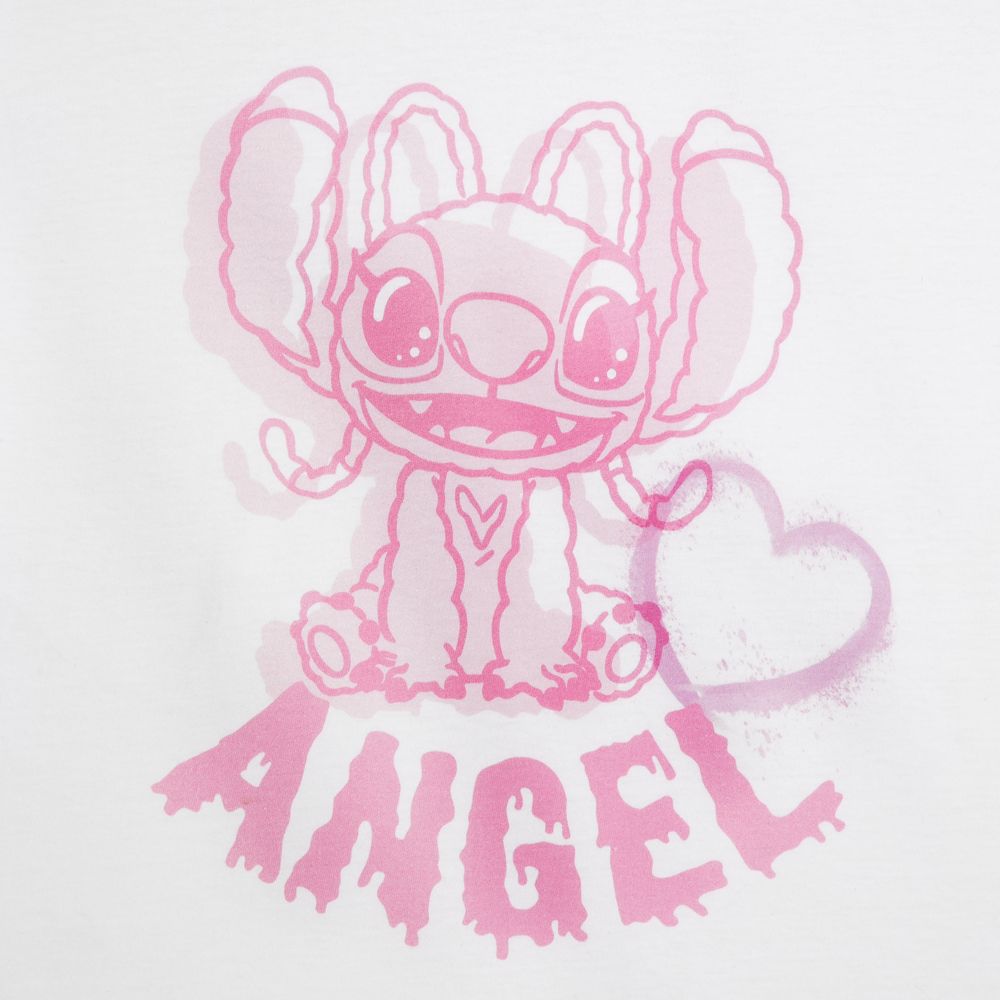 Angel Valentine's Day T-Shirt for Adults - Lilo & Stitch - White