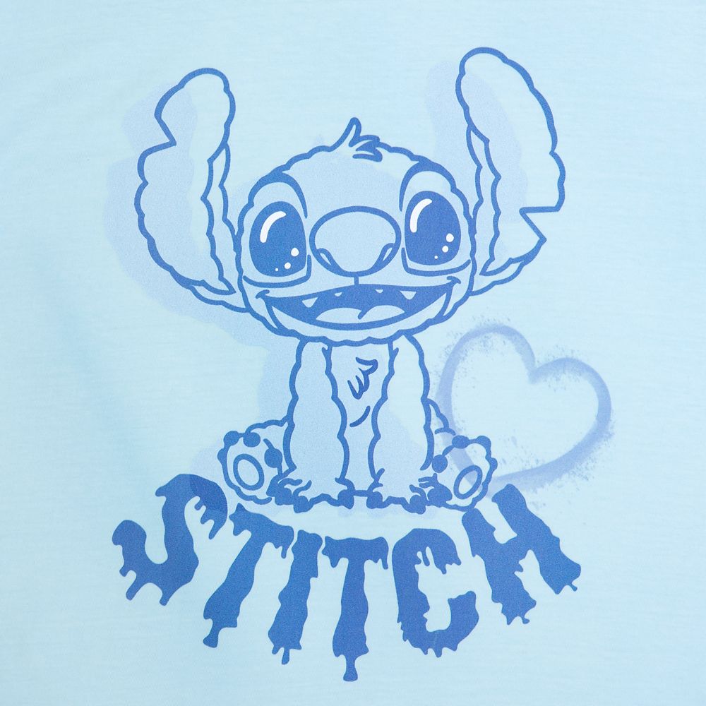 Stitch Valentine's Day T-Shirt for Adults - Lilo & Stitch - Light Blue