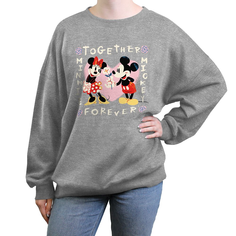 Mickey and Minnie Mouse Together Forever Pullover Sweatshirt for Adults Official shopDisney