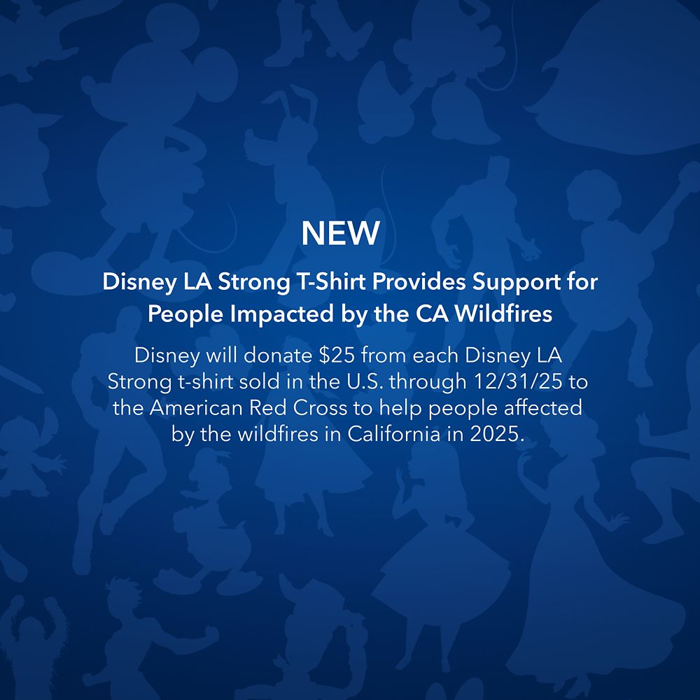 Disney LA Strong T-Shirt Supporting Wildfire Relief Adult - White