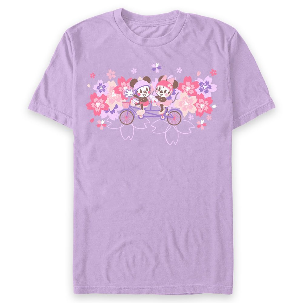 Mickey and Minnie Mouse Cherry Blossom T-Shirt for Adults Official shopDisney