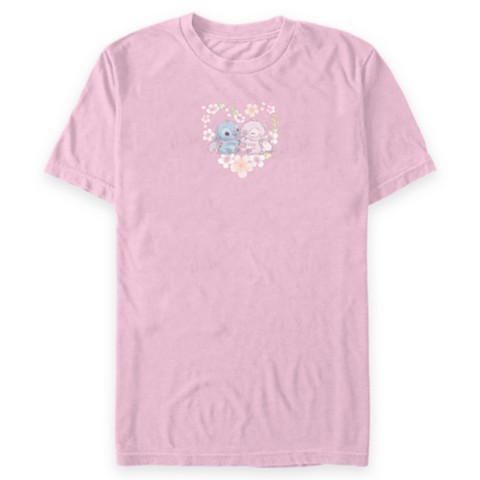 Футболки Disney Stitch and Angel Cherry Blossom T-Shirt for Adults – Lilo & Stitch