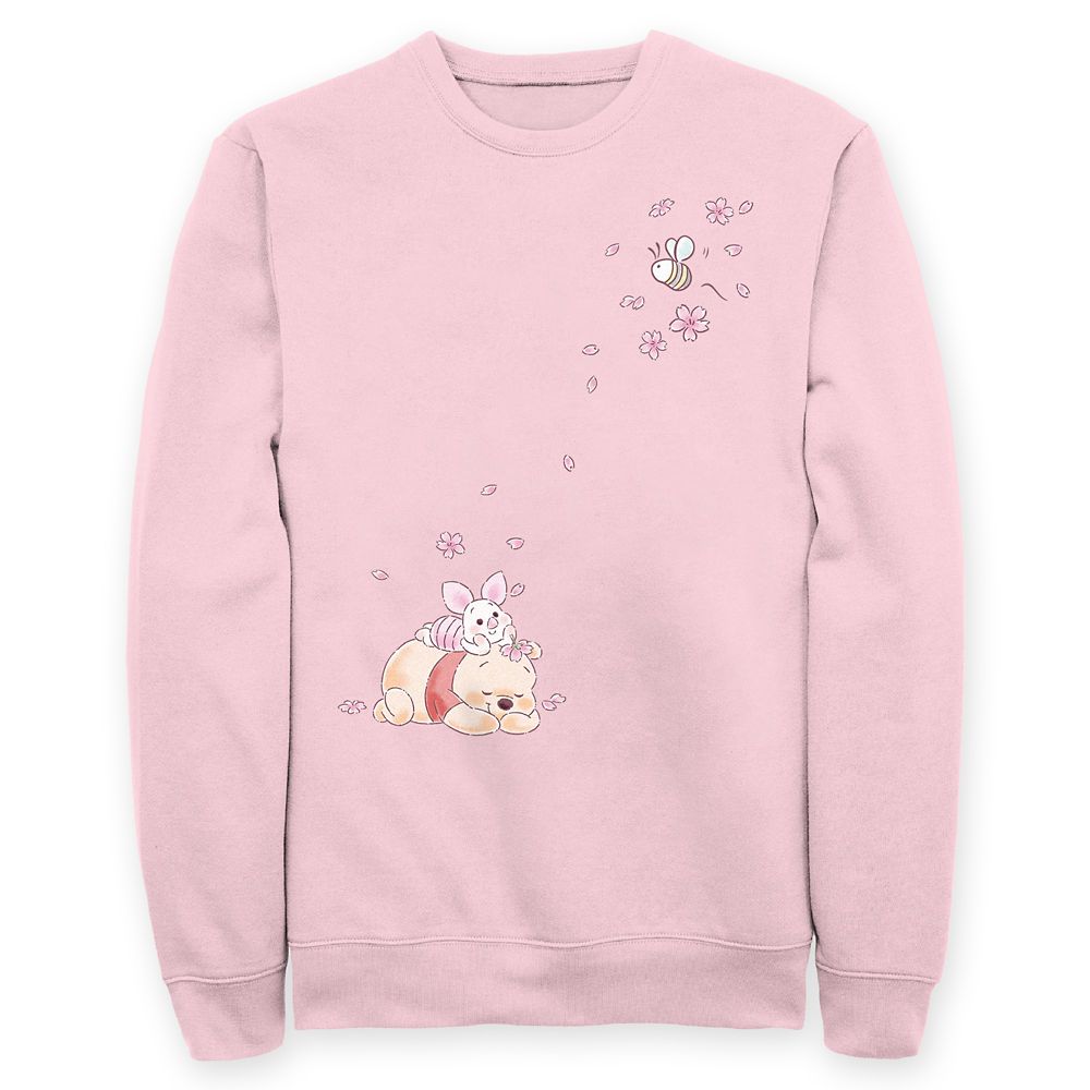 Winnie the Pooh and Piglet Cherry Blossom Pullover Sweatshirt for Adults