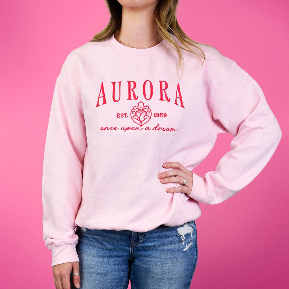 Aurora Embroidered Pullover Sweatshirt for Women &ndash; Sleeping Beauty