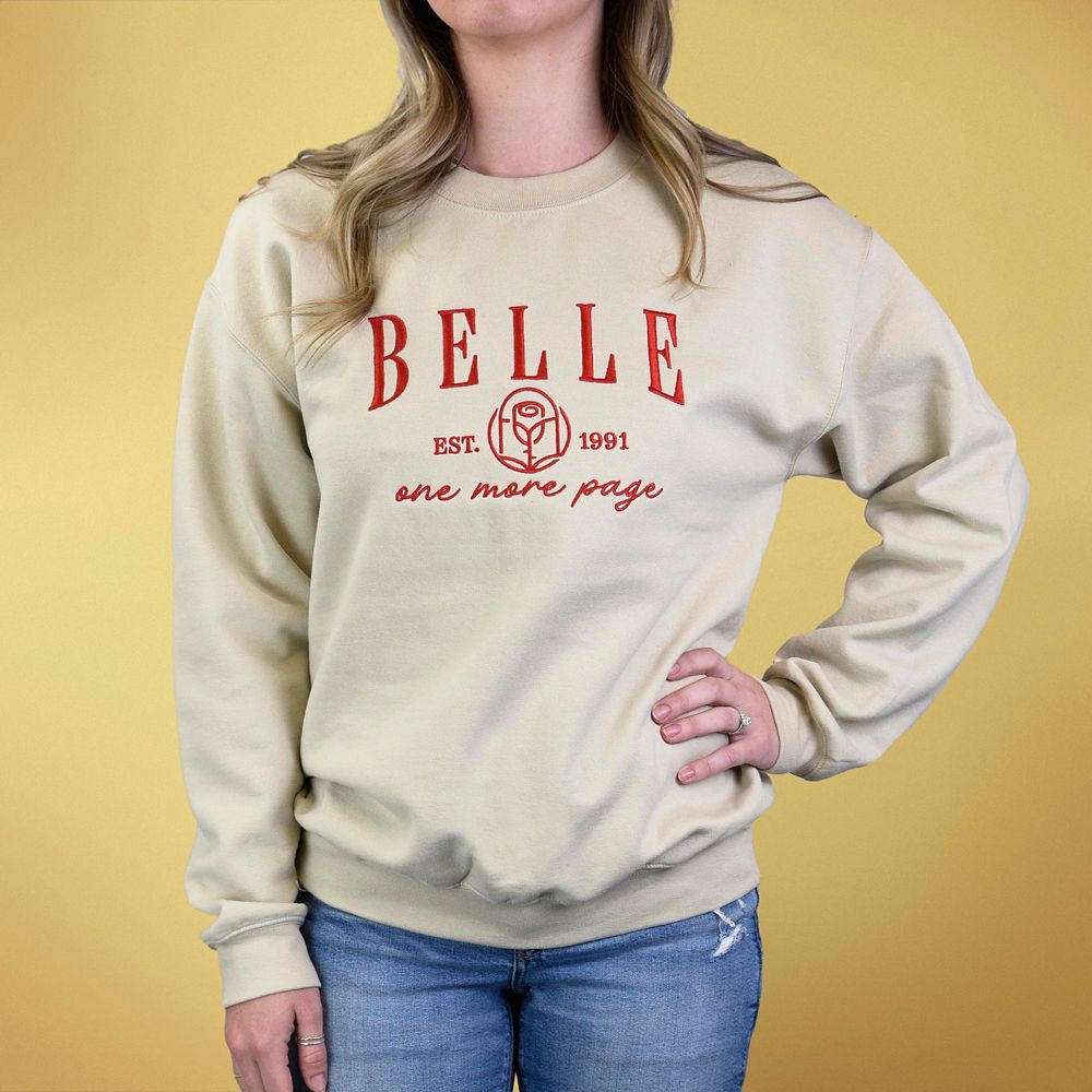 Belle Embroidered Pullover Sweatshirt for Women &ndash; Beauty and the Beast