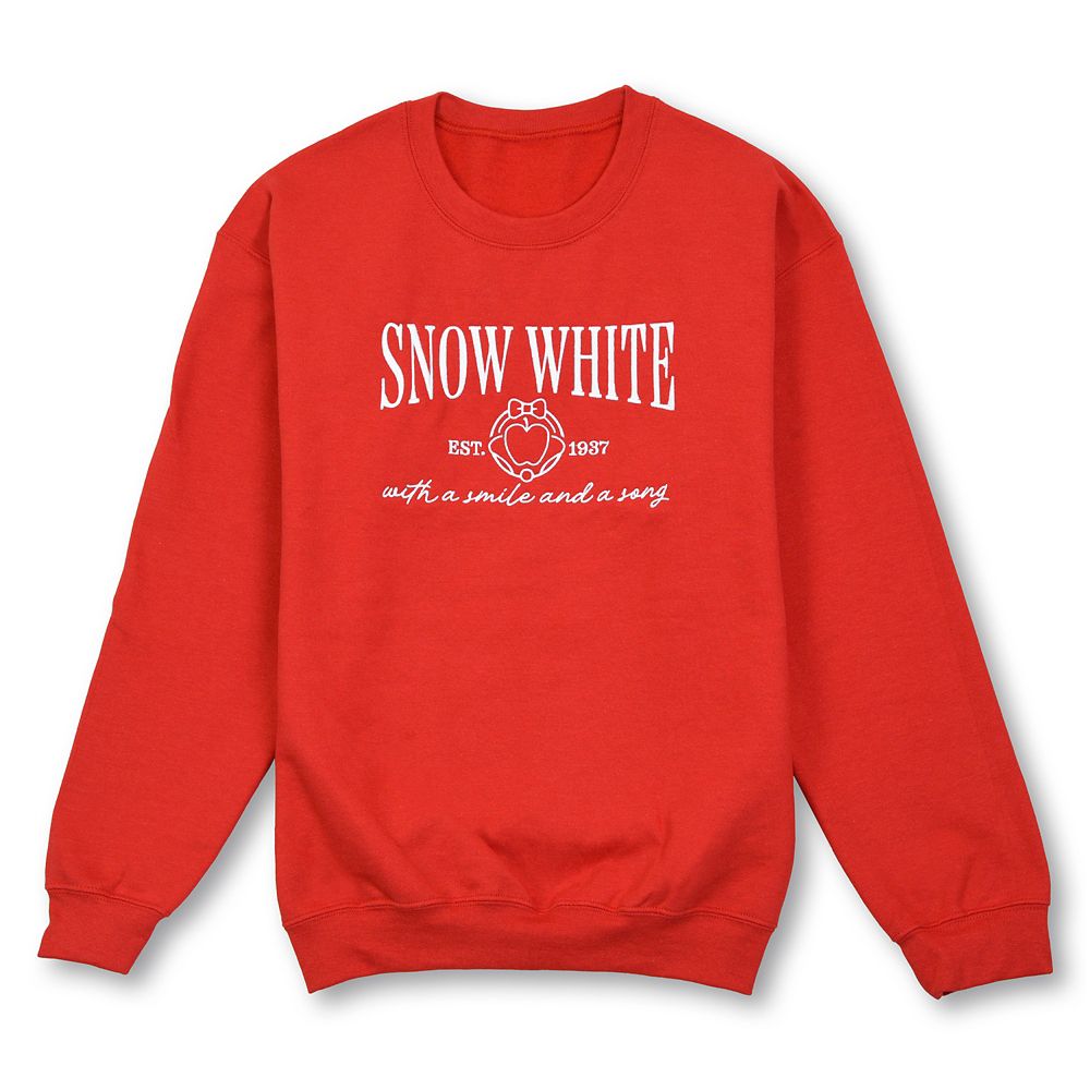 Snow White Embroidered Pullover Sweatshirt for Women