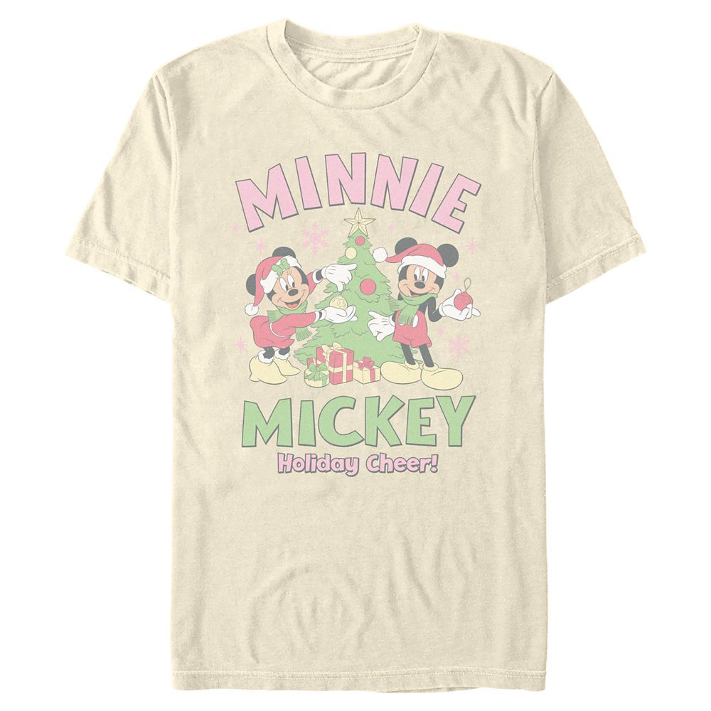 Santa Mickey and Minnie Mouse Holiday Cheer T-Shirt for Adults Official shopDisney