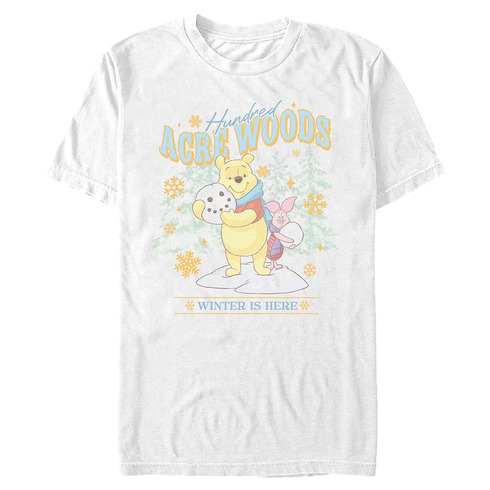 Winnie the Pooh and Piglet ''Winter is Here'' Holiday T-Shirt for Adults