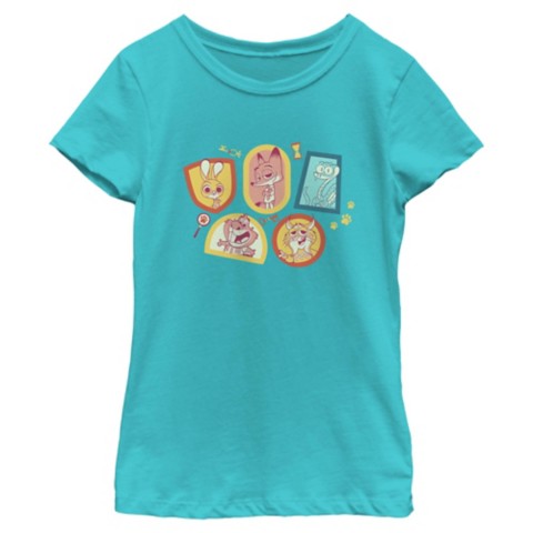 Детские футболки Disney Zootopia 2 Cartoon Cast T-Shirt for Girls