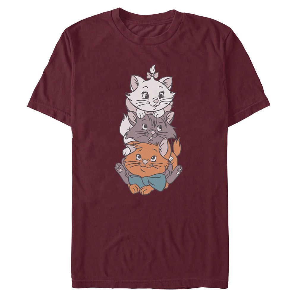 Marie, Toulouse and Berlioz ''Stacked'' T-Shirt for Adults &ndash; The Aristocats