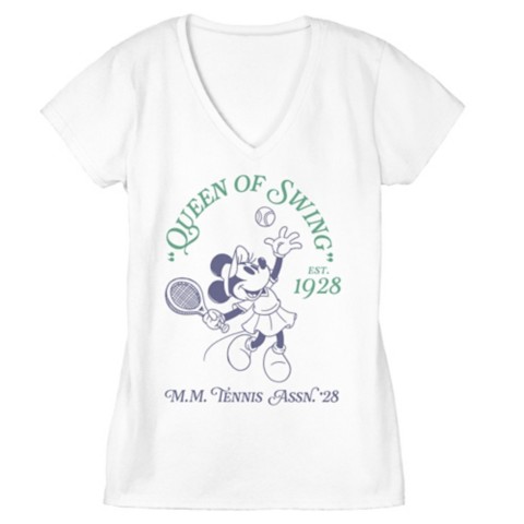 Женские футболки Disney Minnie Mouse Tennis V-Neck T-Shirt for Women