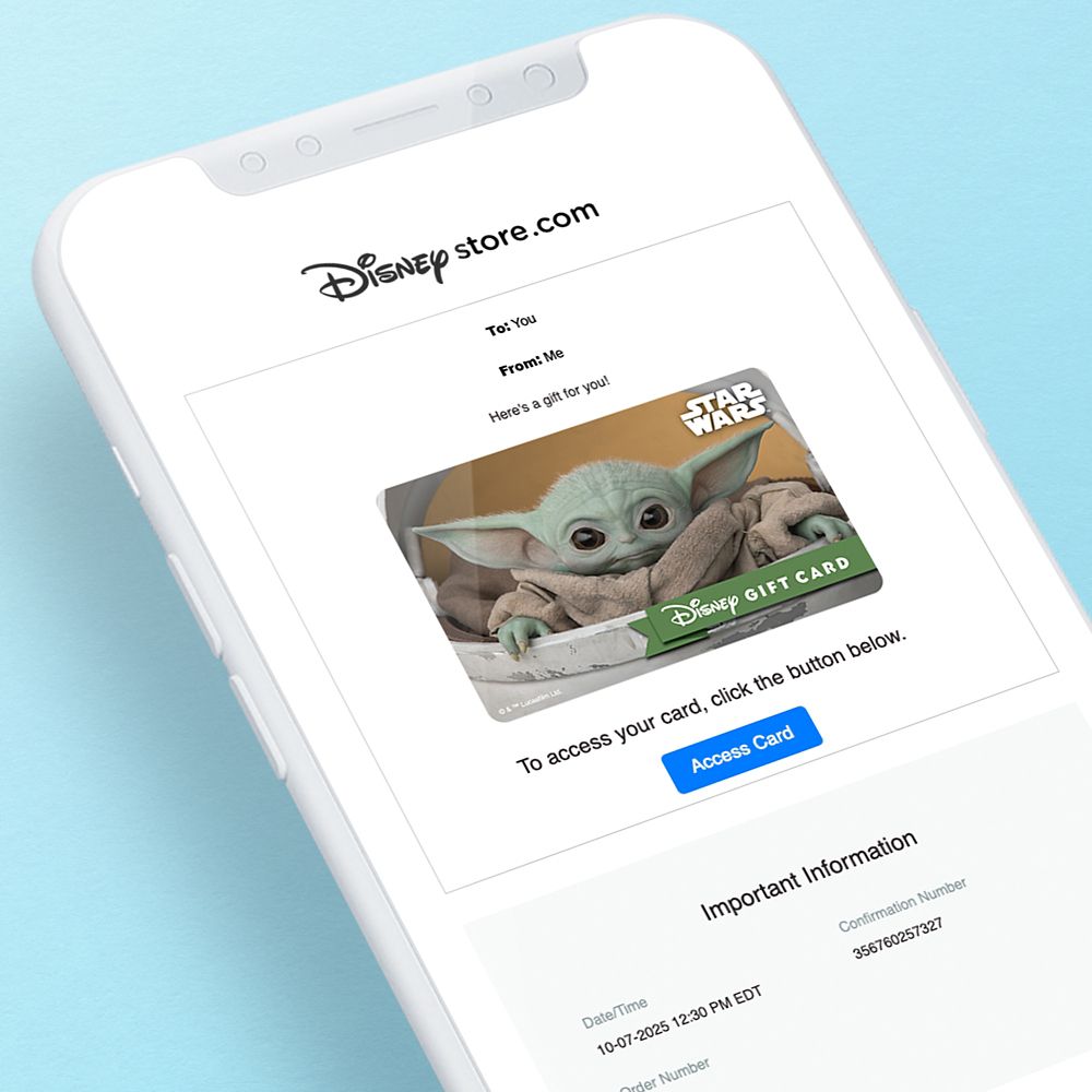 Grogu Disney Gift Card eGift &ndash; Star Wars: The Mandalorian
