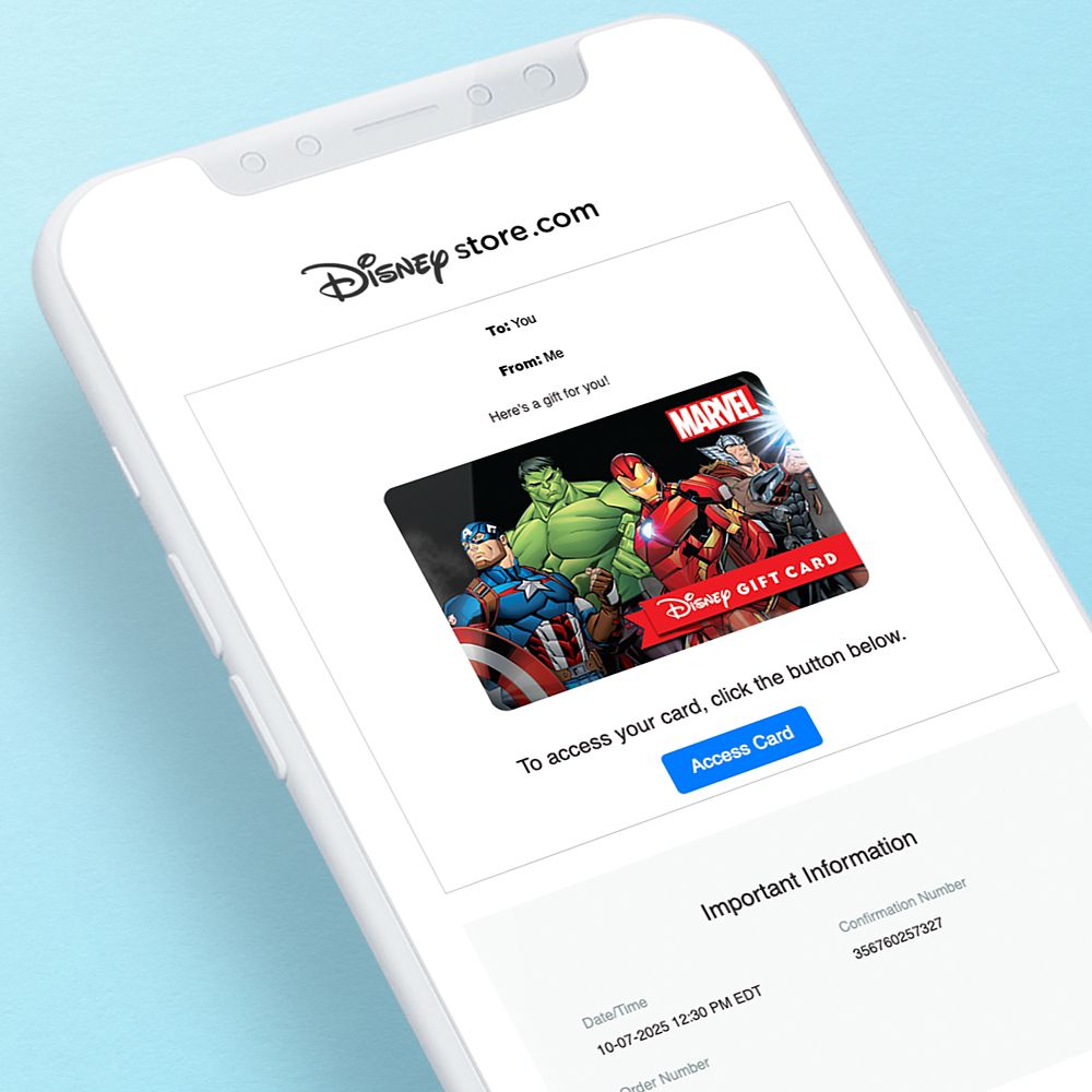 Marvel Avengers Disney Gift Card eGift