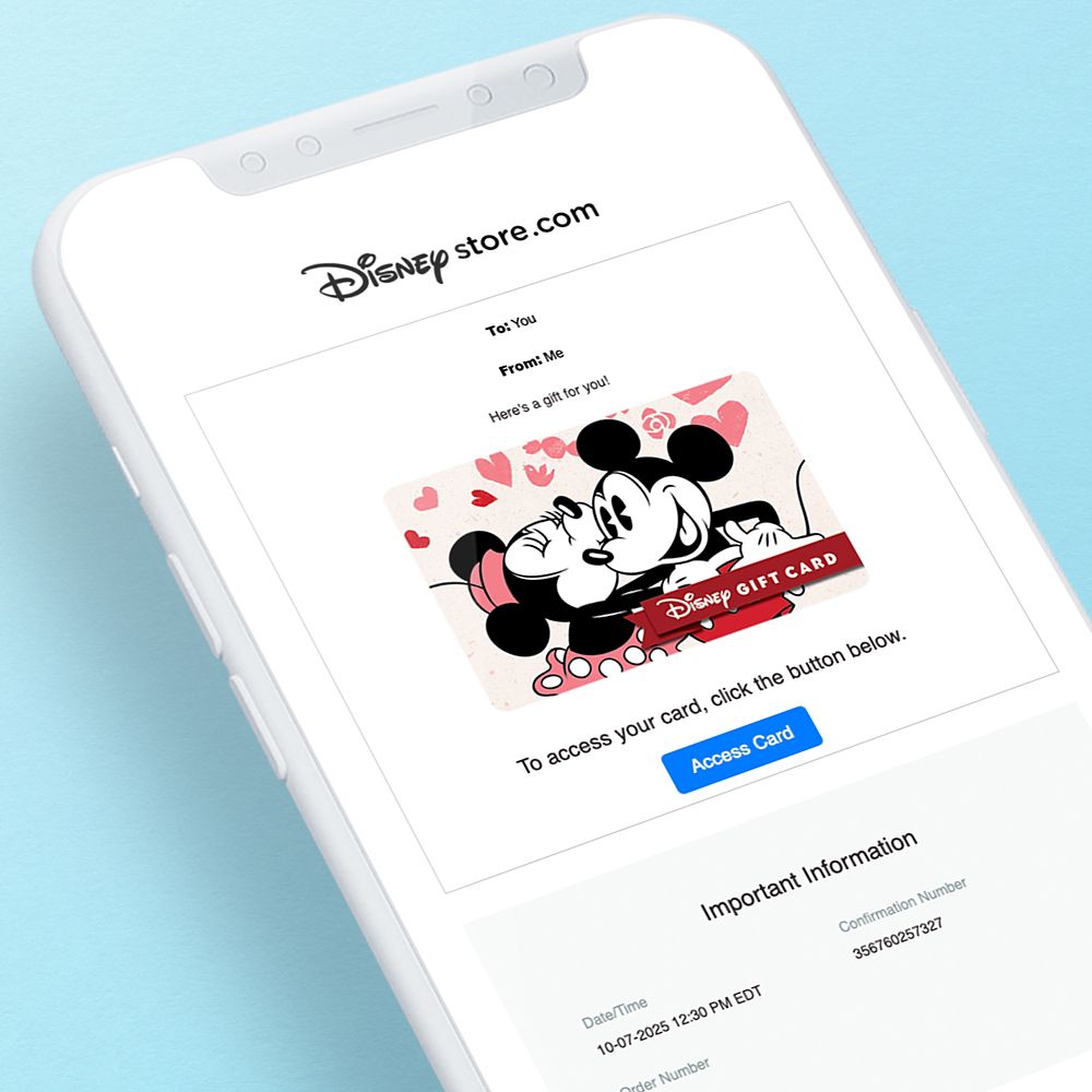 Mickey and Minnie Mouse Disney Gift Card eGift