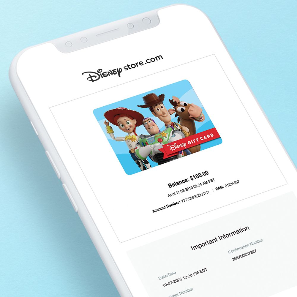 Toy Story 5 Disney Gift Card eGift