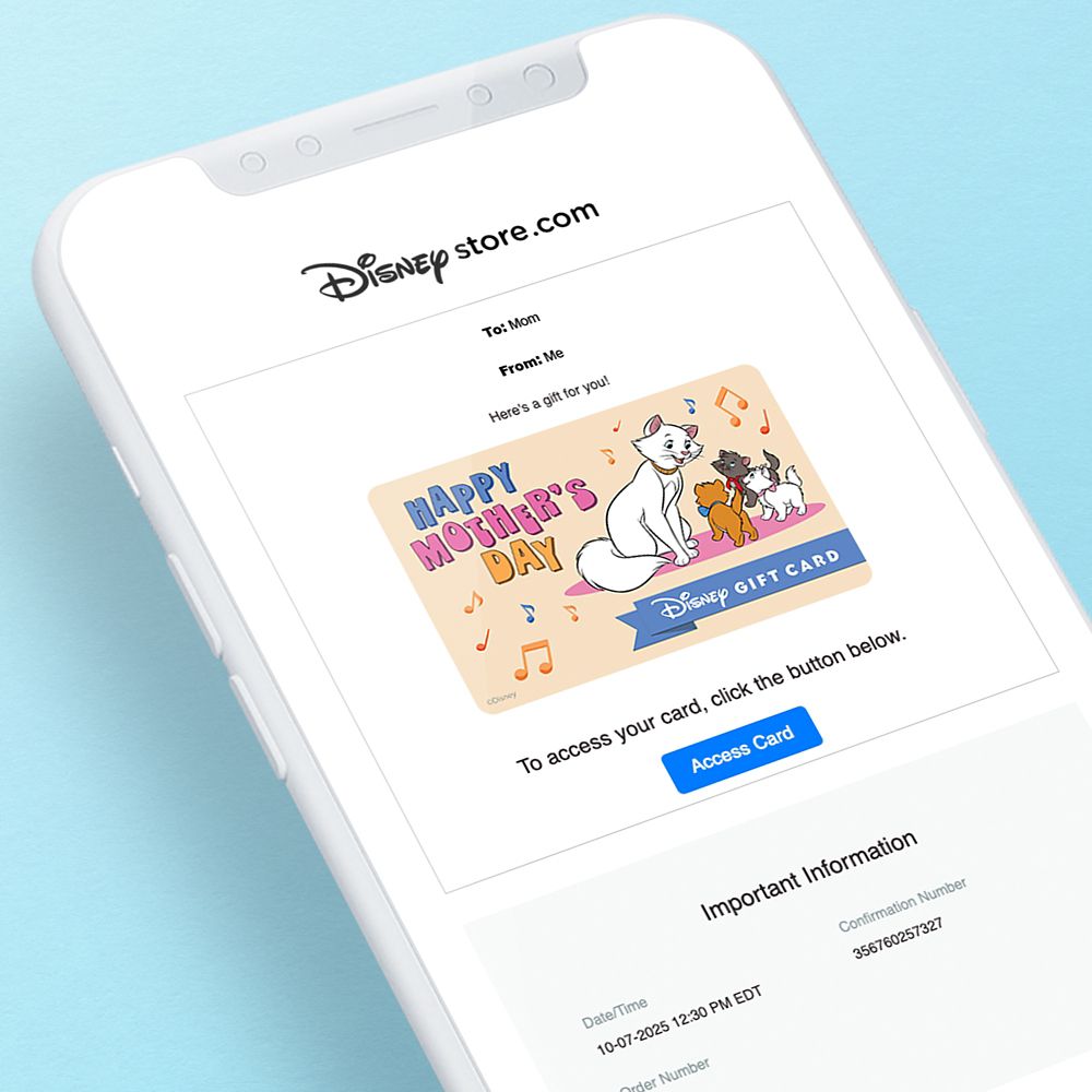 The Aristocats Happy Mother's Day Disney Gift Card eGift