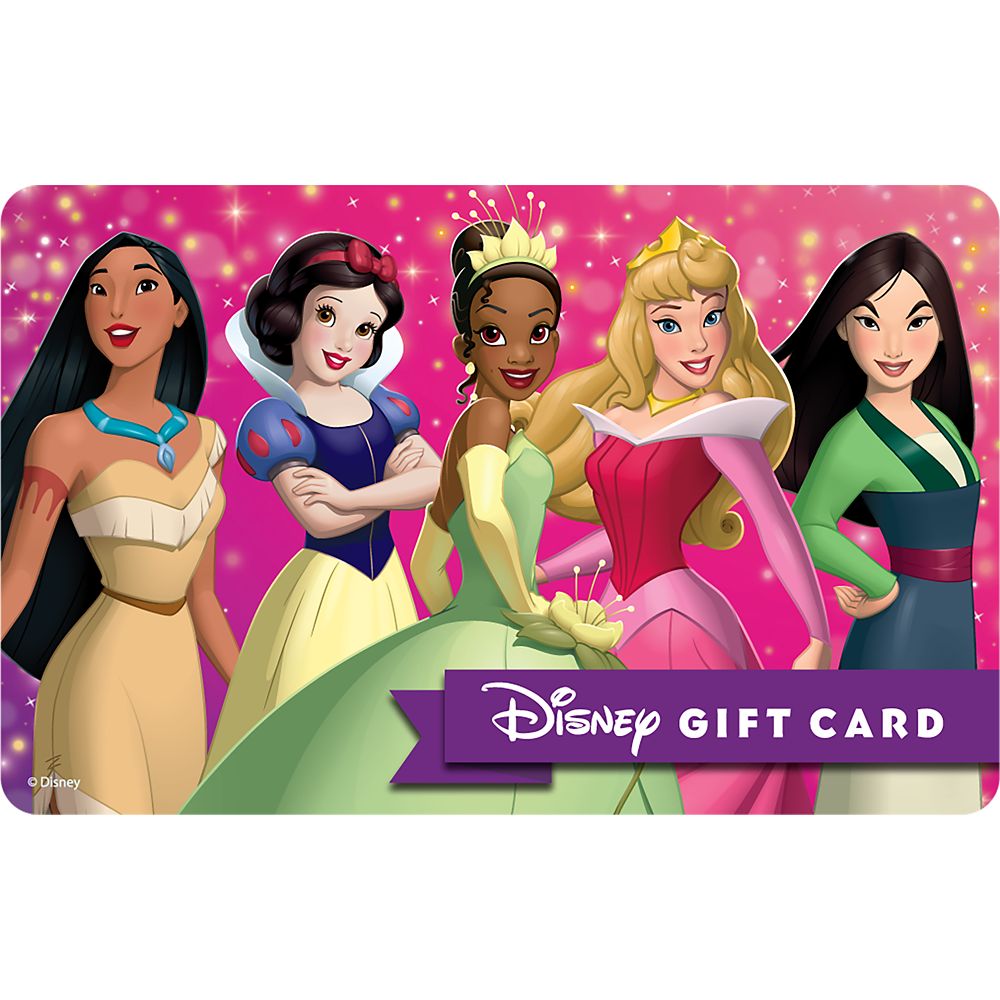 Disney Princess Disney Gift Card eGift – Pocahontas, Snow White, Tiana, Aurora and Mulan