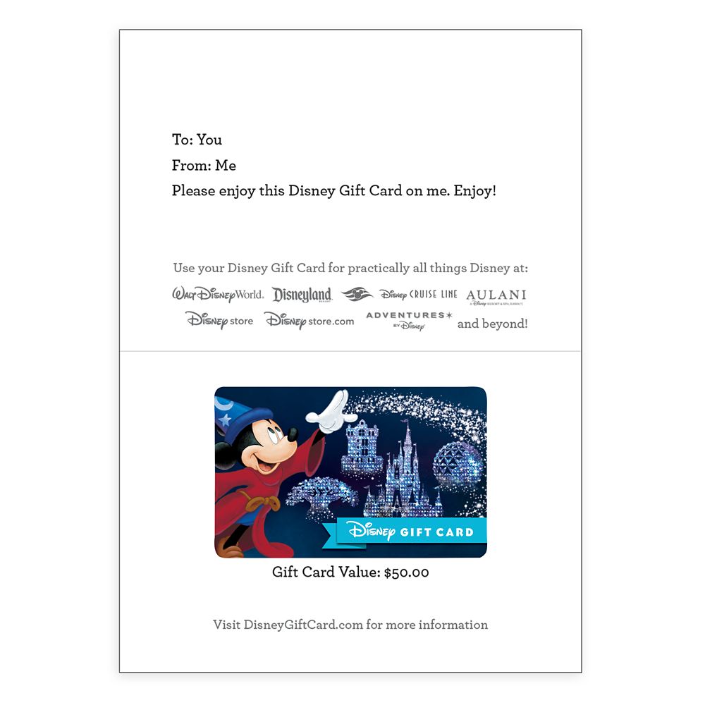 Sorcerer Mickey Mouse Disney Gift Card - Walt Disney World